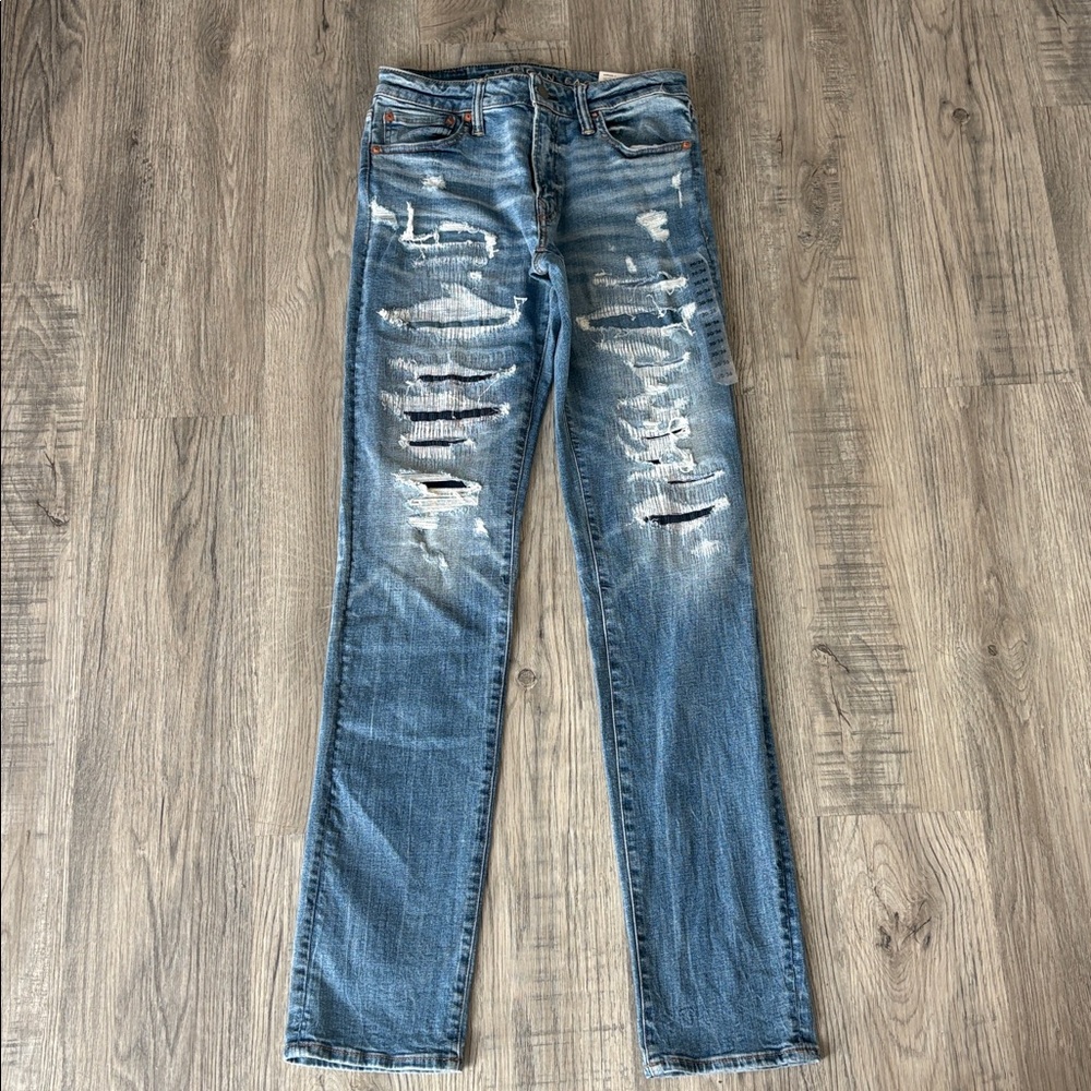 American Eagle Outfitters Airflex Slim Straigh Men's Torn Up Jeans Size 30 NWT